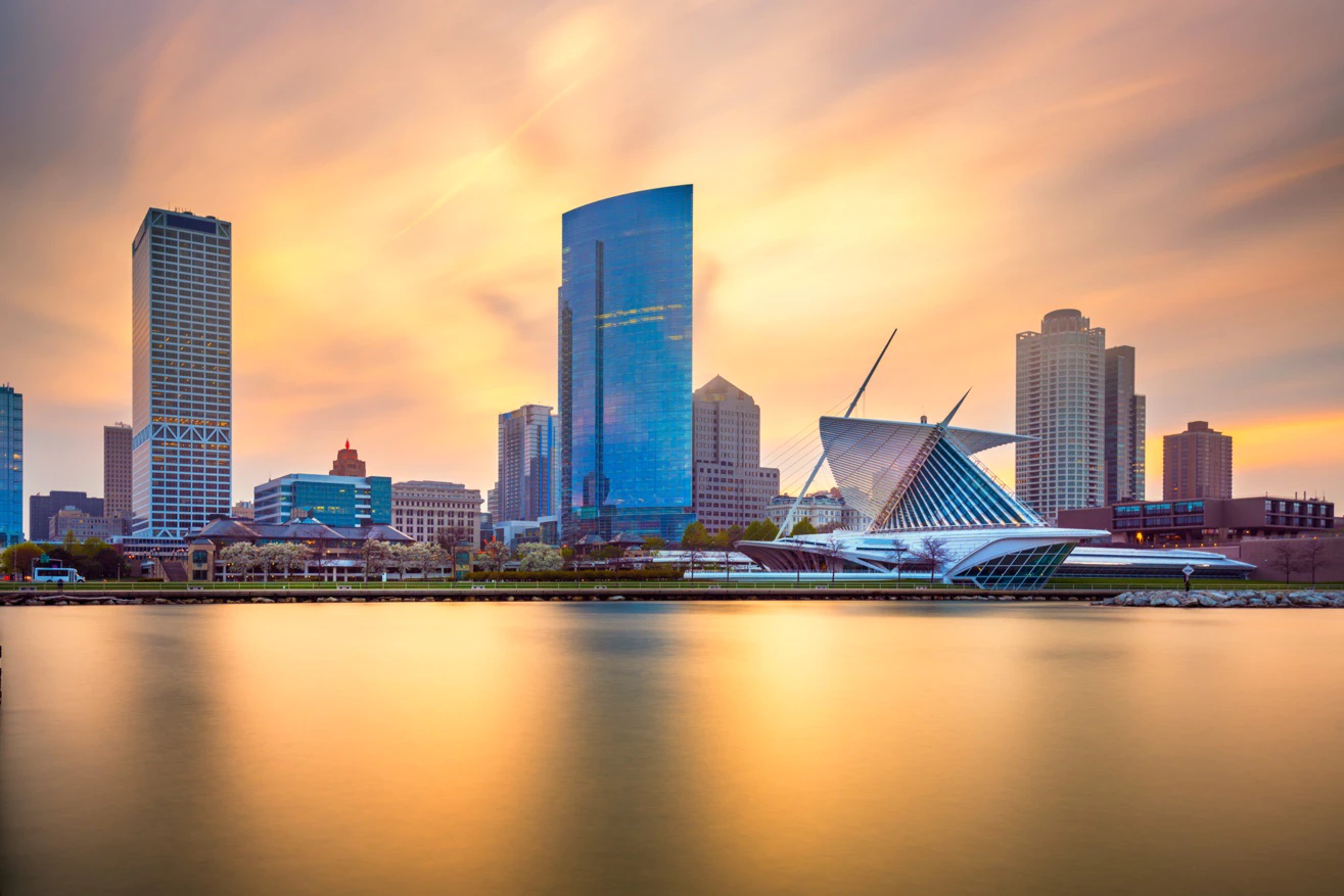 Milwaukee skyline along Lake Michigan